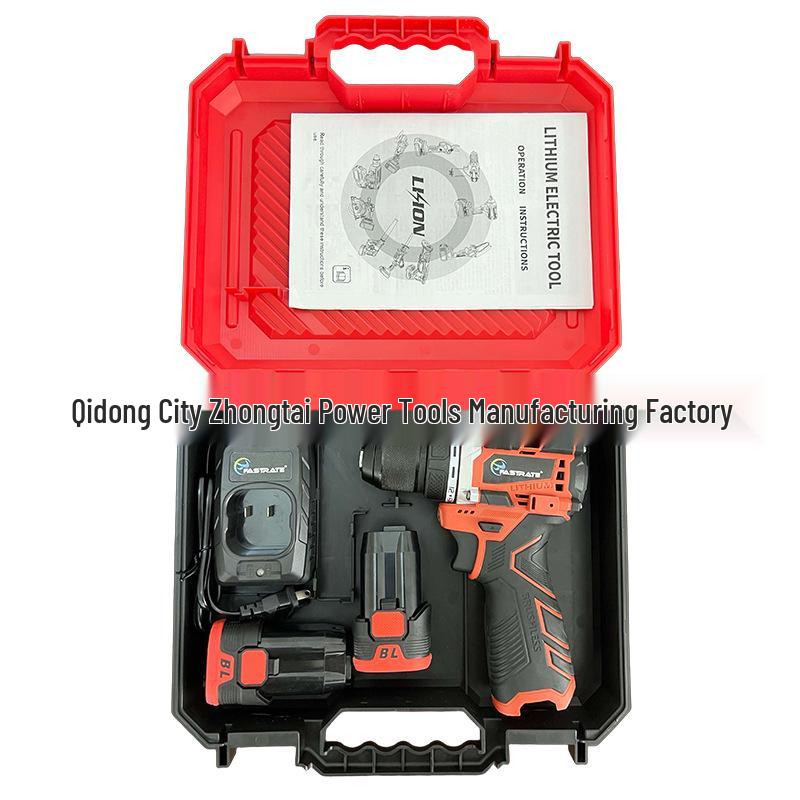 16.8V Brushless Red Electric Drill & Screwdriver for Household Use