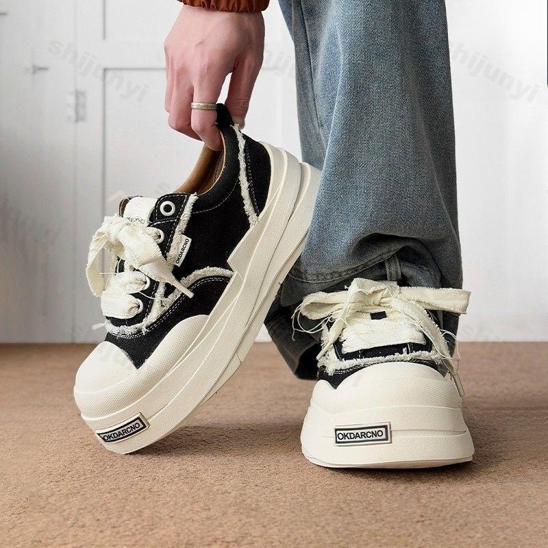 Fashion Couple's Canvas Shoes 2025 Autumn Winter New Vintage Height Increase Women Board Shoes Comfort Outdoor Non Slip Men Casual Shoes