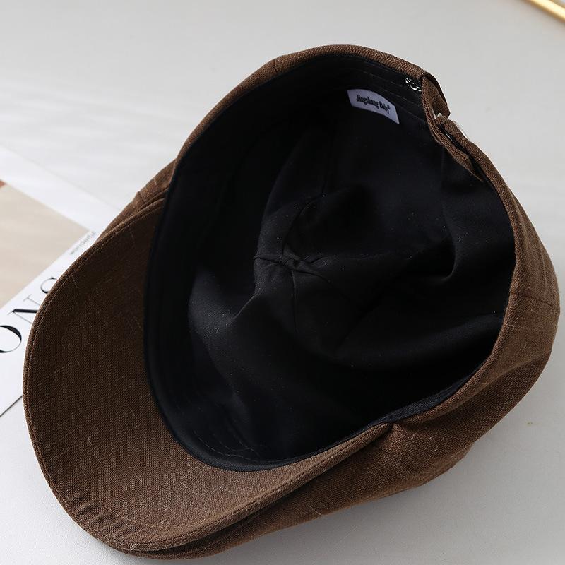Fleece solid color forward hat children autumn and winter British style painter newsboy hat beret women