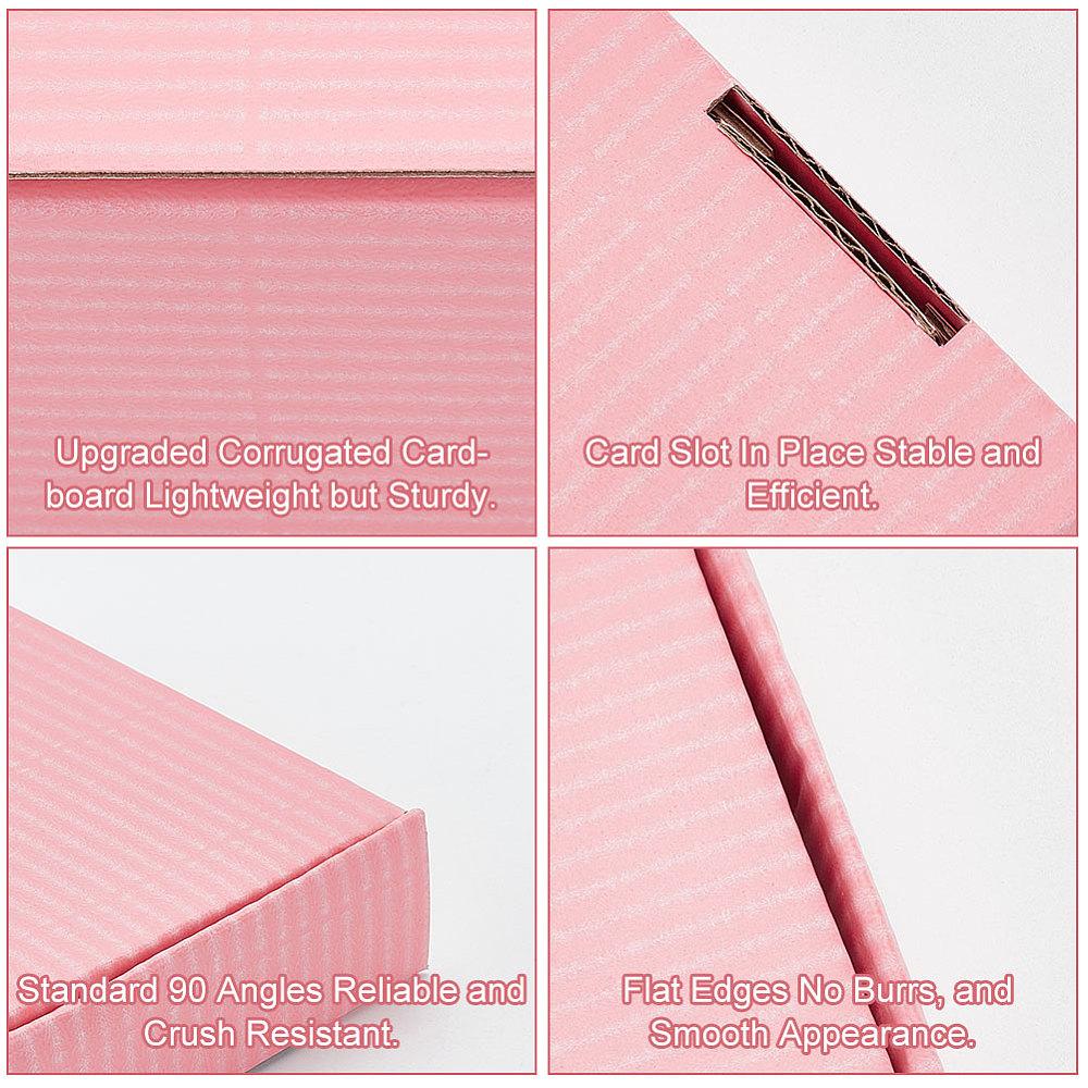 30pcs Foldable Cardboard Mailer Boxes Shipping Box Rectangle Pink finished product: 12.7x8.2x2.8cm