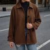 Womens Wool Blend Oversized Coat Winter 2026 Classic Notched Collar Single Breasted Long Sleeve Mid-Length Outerwear