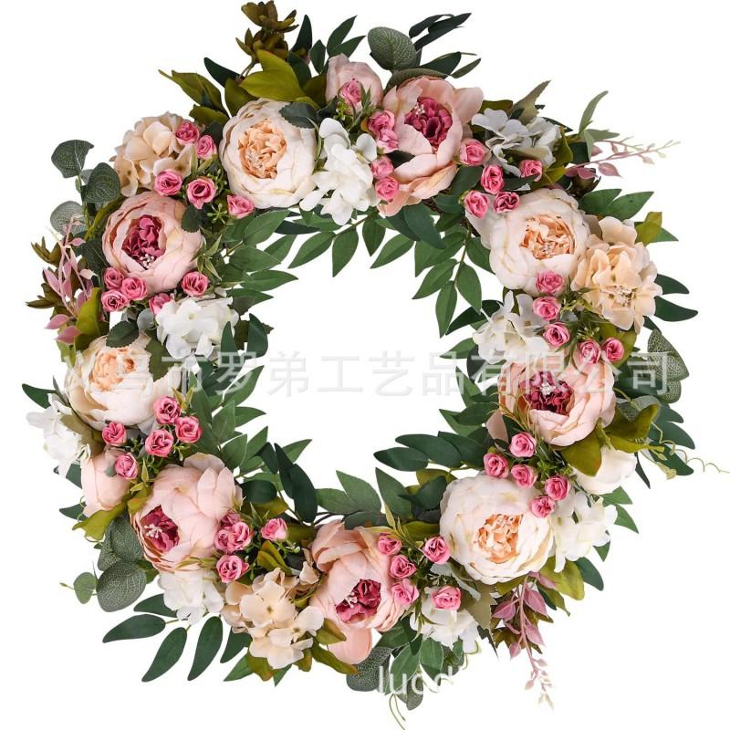 Artificial Flower Wreath Easter Valentines Day Decor Hotel Restaurant Door Hanging Decoration