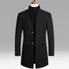 Trench Coat Men Autumn and Winter New Solid Color Long Woolen Coat for Men Business Casual Windbreaker Men Clothing