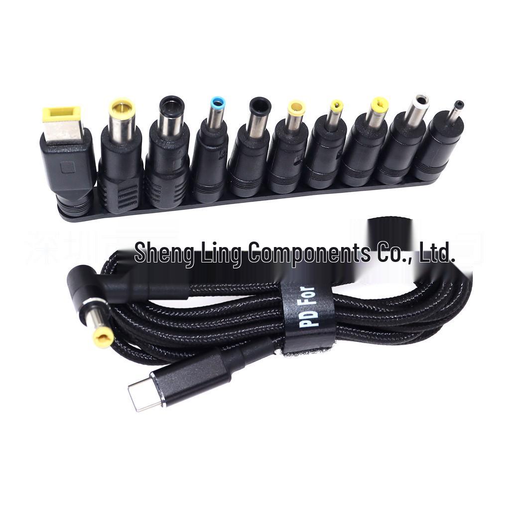 10-Piece Laptop Power Adapter Set with PD65W Charging Cable