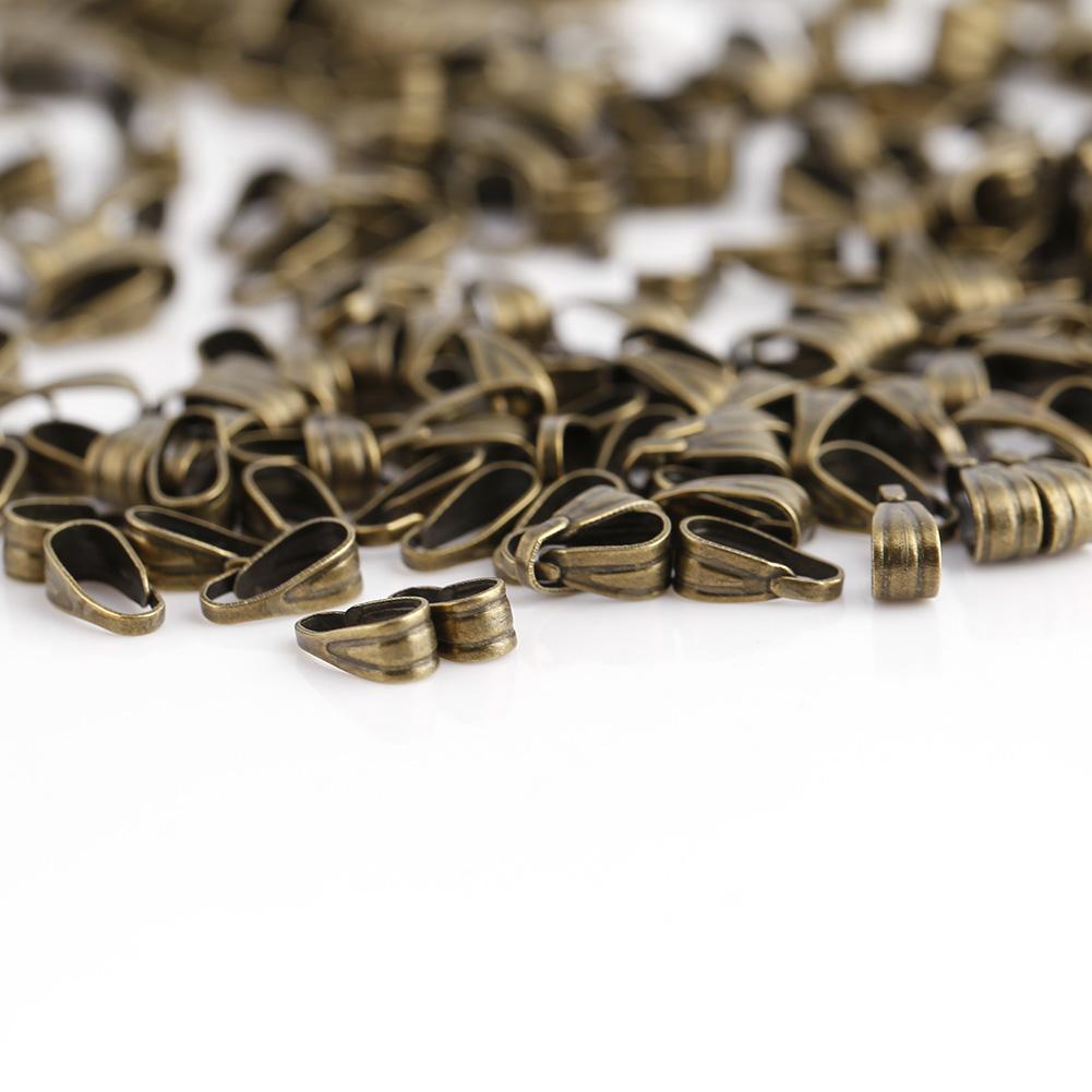 300Pcs Celsius Bag Pendant Connector Pinch Clips Clasps Snap Jewelry Findings Alloy Bails (Gold)