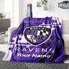 Name Custom Baltimore Ravens Logo Print Flannel Blanket High Quality Warm Comfortable Cover for All Seasons Perfect for Gifts Home Decor