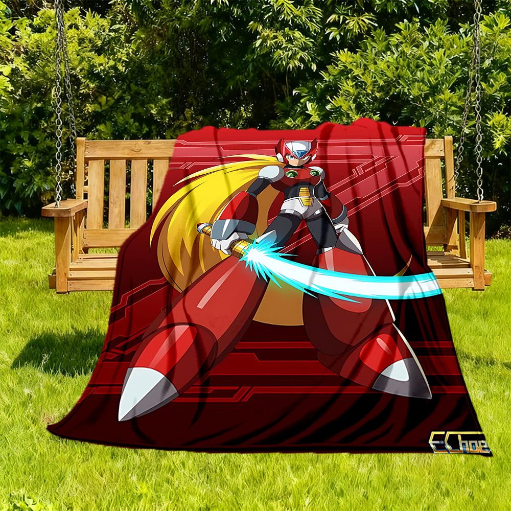 

1PC Mega Man, Robotics Outdoor Blanket Lightweight Flannel, Soft & Warm, All-Season Use for Sofa, Outdoor, Camping, Living Room, Office24 130cmx150cm