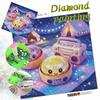 Roztomilý Kawaii Knedlíček Kempování Plné Vrtáčky Diamantová Malba Sada, Stan Hvězdná Obloha Řetězové Světlo Retro Rádio DIY Diamantové Umění Dekorace Dárek