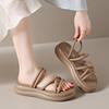 Thick Bottom Sandal Slippers Female Summer Cross Thin Strap Two Wear Ladies Beach Slippers Fashion Women Summer Shoes Breathable for Hot Weather