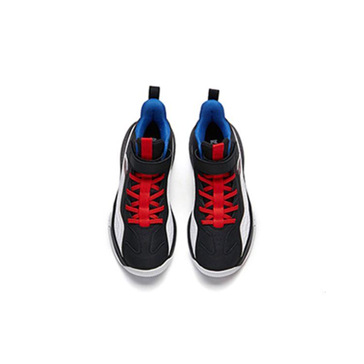 Anta Comfortable Versatile Non-Slip Shock Absorbing Wear-Resistant Casual Shoes Kids Shoes Black White Blue A312141101A-1