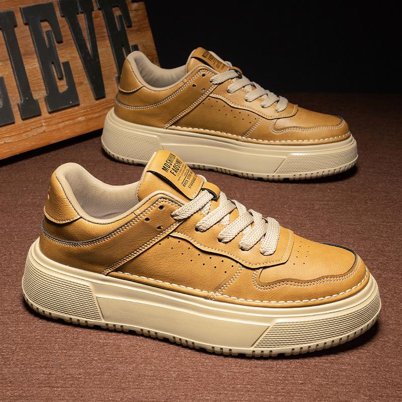 

Men s shoes 2024 new fashion trend versatile sports and leisure board shoes men s thick-soled wear-resistant heightening shoes men s 39