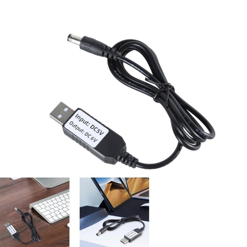 USB 5V2A to 6V1A 5.5x2.1mm Charging Cable for Electronic Gadgets with 5.5x2.1mm Replaces 4AA LR03 LR6 LR14 BAtteries