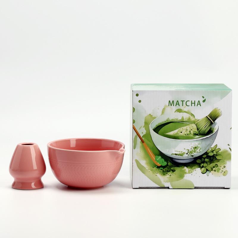 2Pcs/Set Ceramic Handmade Matcha Bowl with Spout Ceremony Tool Japanese Traditional Chawan Tea Set Accessories Matcha Gift Box