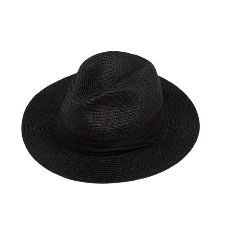 Hat Style Versatile Straw Woven Three Elegant Solid Color Panama Hatscaps