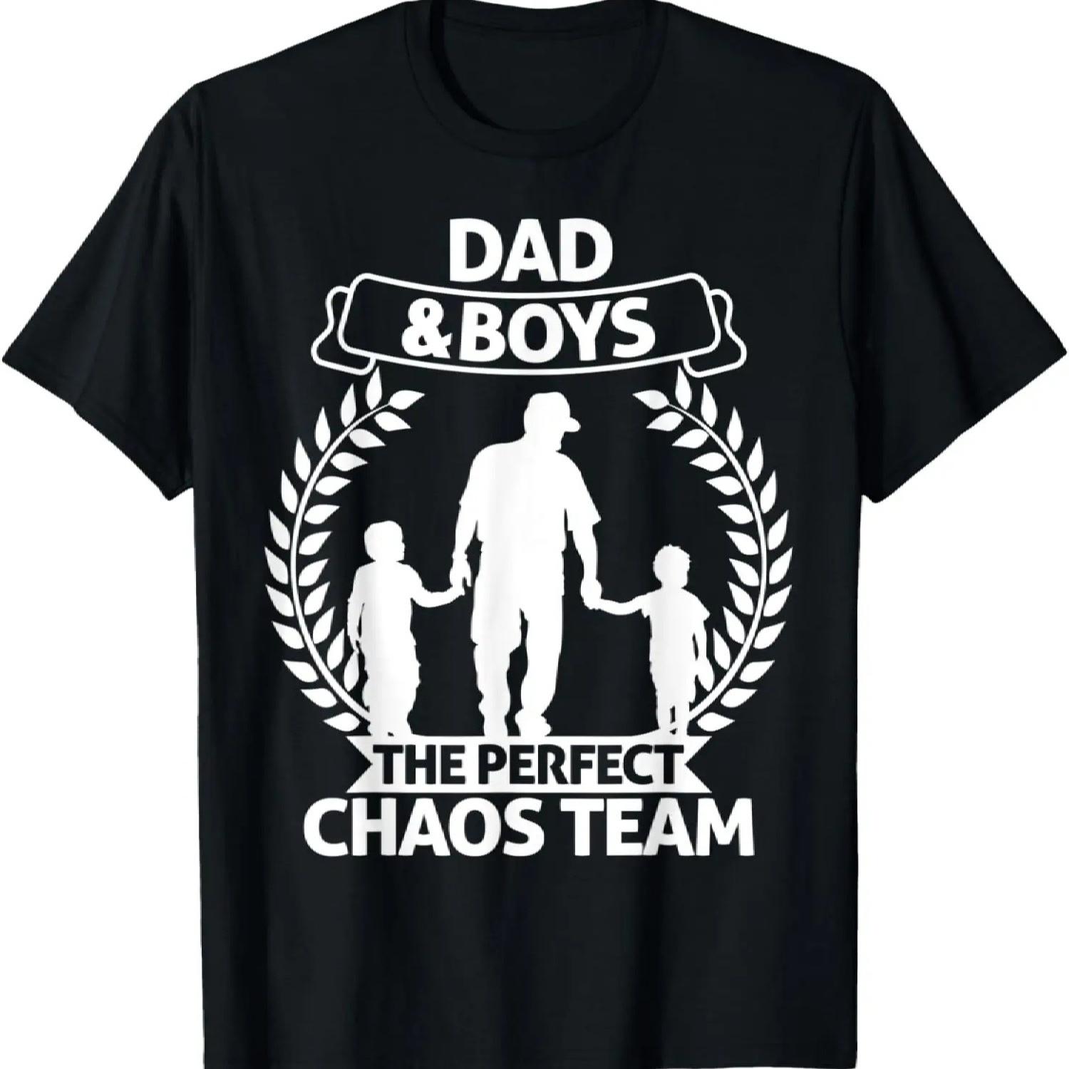 Папа и 2 сына идеальная команда хаоса Папа двух сыновей футболка S