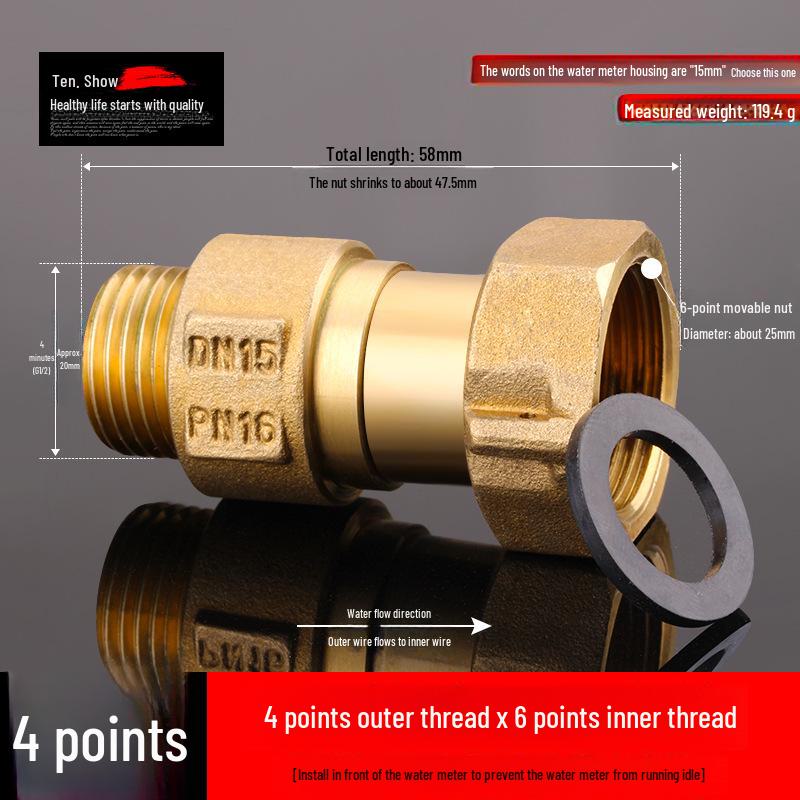 Miedziany zawór zwrotny pionowy i poziomy 4/6 punktów, 1 cal do rur wodnych i grzejników