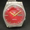 GENUINE VINTAGE SEIKO 5 AUTOMATIC 7019A JAPAN MENS RED DIAL WATCH A702408-5 R124-a702408
