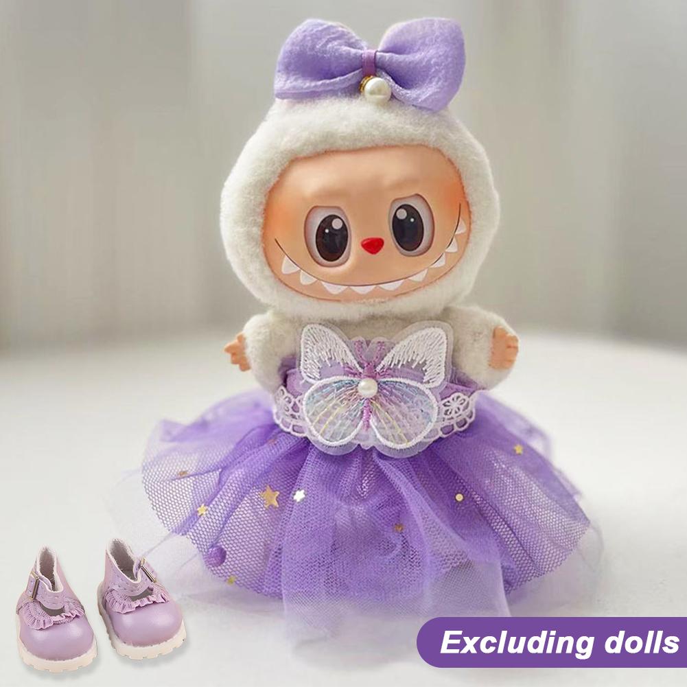 

Для 17см куклы Лабубу Одежда Модное платье Одежда для куклы Подбор цвета Юбка из марли Аксессуары для кукол Милое украшение Маленькая одежда 02#