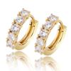 Zircon Hip Hop Hinged Hoop Earrings: Single Row Bling for Trendsetting Couples