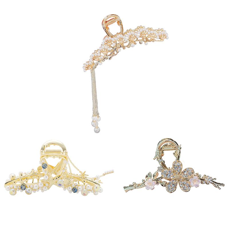 Pearl Tassel Hair Clip Starfish Hairpin Hair Claw  Shark Clip Jewelry