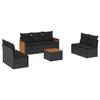 VidaXL Salon de jardin 8 pcs avec coussins noir résine tressée 3259962