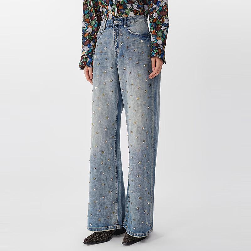 

JNBY 25 Весенние хлопковые джинсы деним широкого кроя S