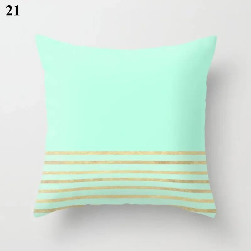 Housse de coussin géométrique, décoration de lit moderne, vert menthe, bleu, pour canapé élégant