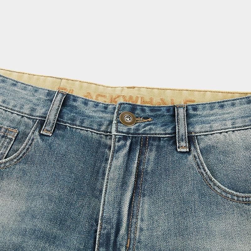 HLA Black Whale Men's Loose Straight-Leg Jeans