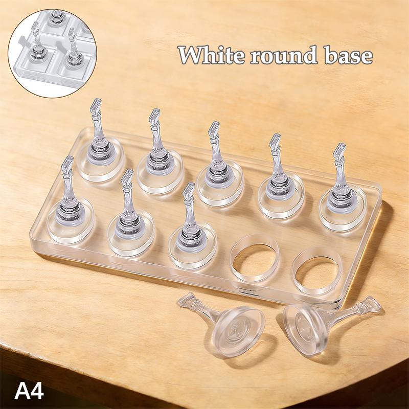 10 Grid Non-Magnetic Acrylic Nail Stand False Nail Display Stand Tips Holder For Cat Eye Gel Press On Nails Display Rack Practic