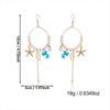 Handmade Drop Earrings Boho Style Sea Star Shell Earrings Summer Woven Hoop Earrings  Women Jewelry