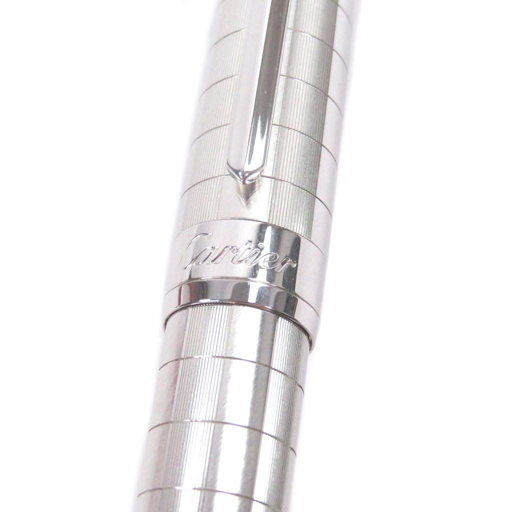 Excellent Cartier Ballpoint Pen Pasha De Cartier Platinum Finish Silver Used