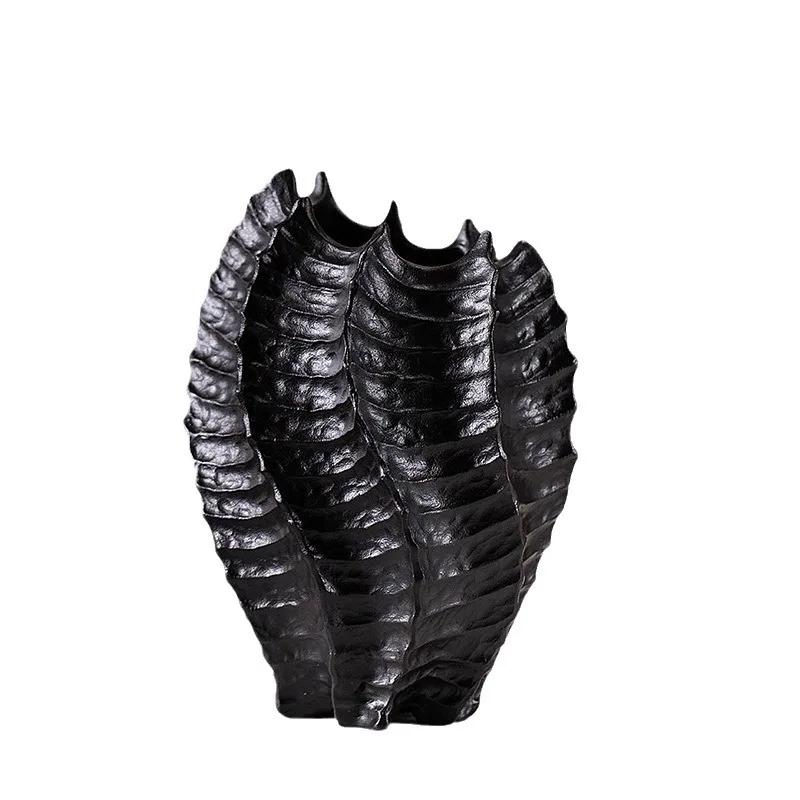 For Ceramic Vase Irregular Folded Paths Abstract Ceramic Crafts Flower Vase Flower Arrangement Accessories Home Decoration