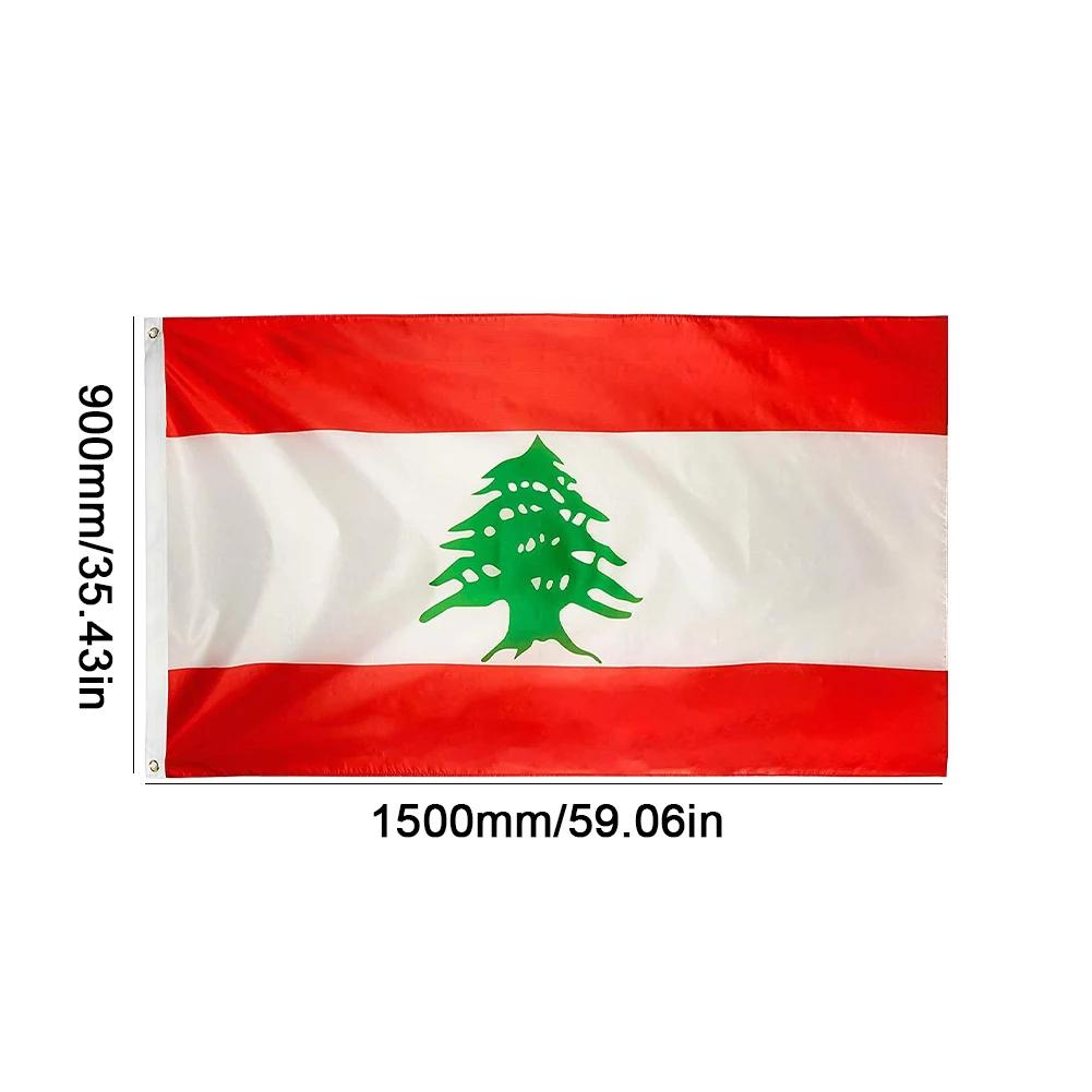 1-10 ks Dekorativní vlajka Libanon Světové vlajky zemí Polyester Vlajka Libanonské republiky Vnitřní Venkovní 90x150cm Vlajka k zavěšení