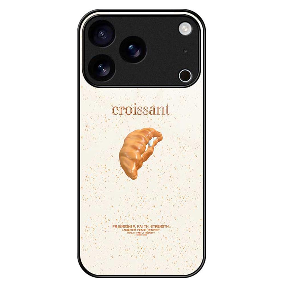 For iPhone 17 Pro Max Case TPU PC Tempered Glass Pattern Printing Phone Back Cover
