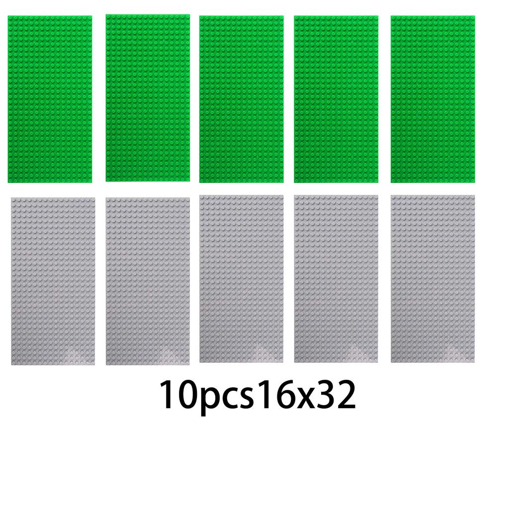 Perfect for play and displaying building block creations the 10 pieces with 16x32 holes are ideal for grass surfaces.