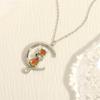 Zircon Crescent Moon Necklace Copper Gold Plated Link Chain Neck Chain  Party Favors