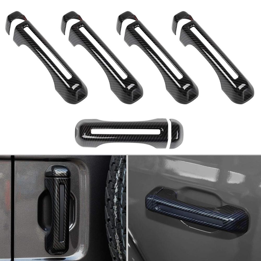 Car Door Handle Cover Tailgate Handle Stickers Door Handle Bowl Decoration for Jeep Wrangler JL 2018-2026 Exterior Accessories