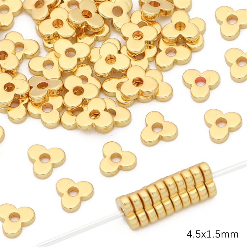 Copper Retention 14K Gold-Filled Plum Blossom Heart Spacers, 925 Silver DIY Ancient Style Jewelry Accessories for Bracelets, Necklaces, Earrings