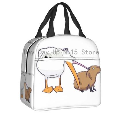 Capybara versucht, wiederverwendbare Brotdose zu essen, Damen, wasserdicht, Kühlertasche, thermisch isolierte Lunchtasche, Kinder, Schule, Kinder