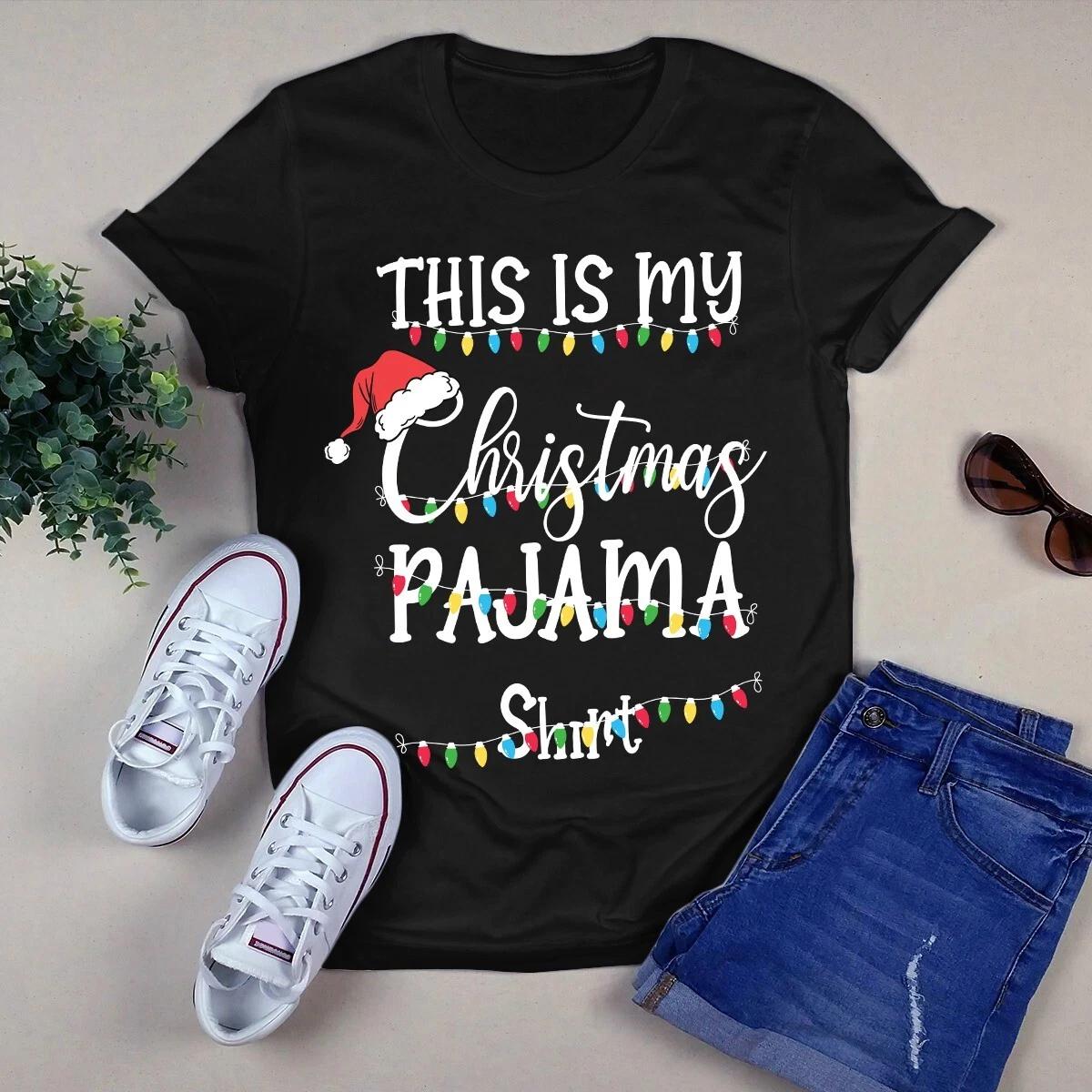 This Is My Christmas Pajama Men s and Women s T-shirts Christmas Xmas Gift Men s and Women s T-shirts XXXL