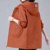 Spring Autumn Hooded Windbreaker Women Korean Casual Mid-Length Zipper Coat Female Casual Outerwear Loose Jacket