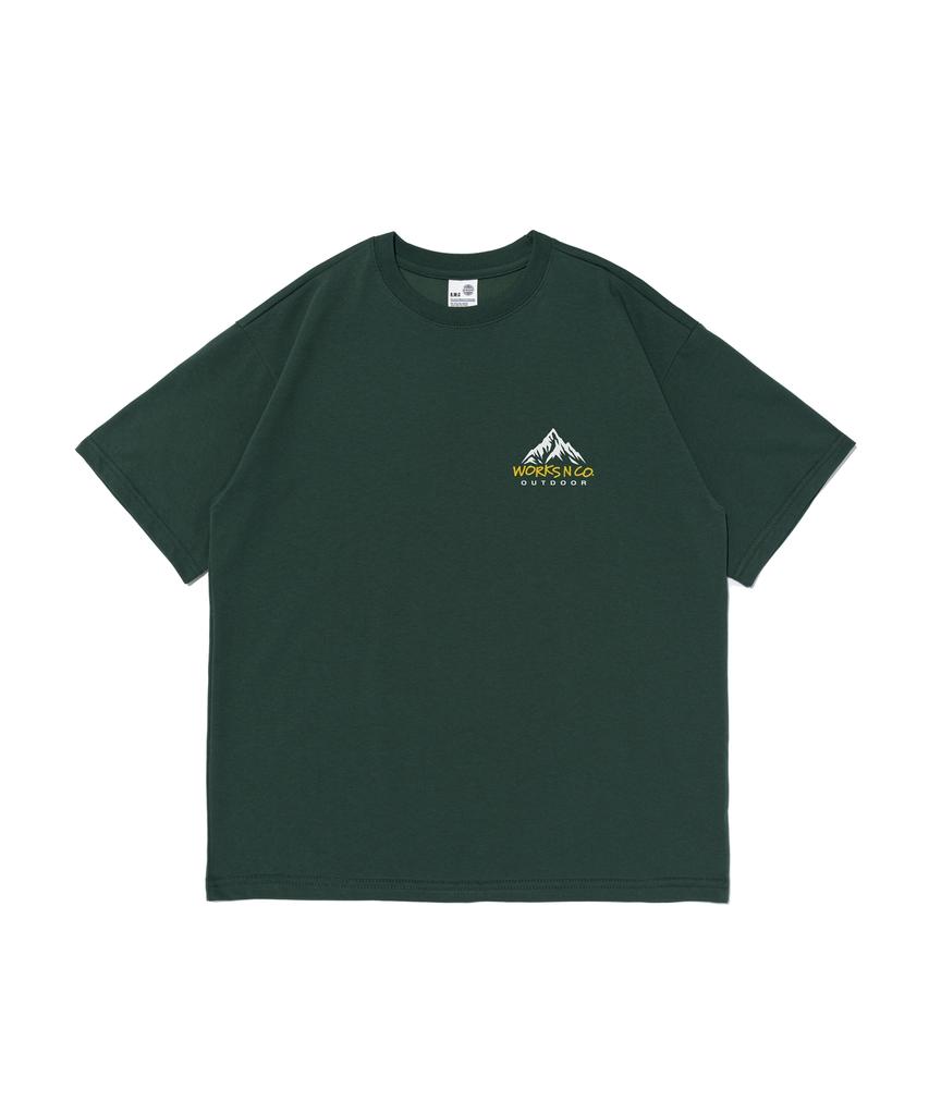 Wogseuaenko Small Mountain Logo Short Sleeve T-Shirt (Green)