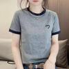 Summer new niche simple love design sweet wind versatile short-sleeved T-shirt women's casual wear color matching top