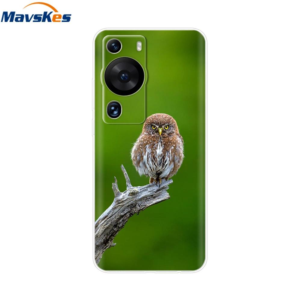For Huawei P60 Pro Case Cute Heart Cartoon Painted Silicone Clear TPU Back Cover For Huawei P 60 P60 2023 P60Pro Phone Cases