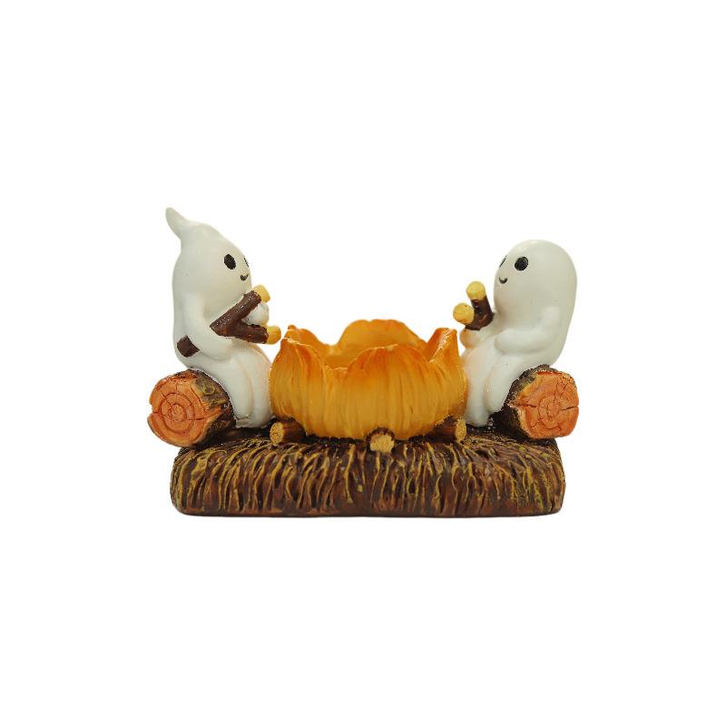 NEW Halloween Ghost Creativity Candlestick Decoration Resin Crafts Home Atmosphere  Courtyard Office Party Multipurpose