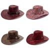 Retro Cowboyhut für Männer Frauen PU-Leder Sonnenschutz für Outdoor-Camping-Aktivitäten