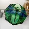 Dragonfly Pattern Print on a Stylish Automatic Folding Umbrella with 8 Iron Ribs, Portable and Foldable Sunshade Umbrella, Per