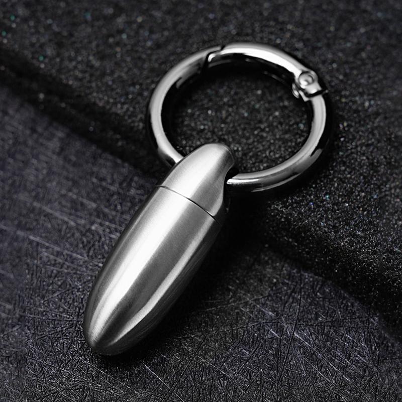 Titanium Alloy Waterproof Bunker Portable Small Pill Box Sealed Waterproof Keyring Mini Carry-On First Aid Pill Bottle