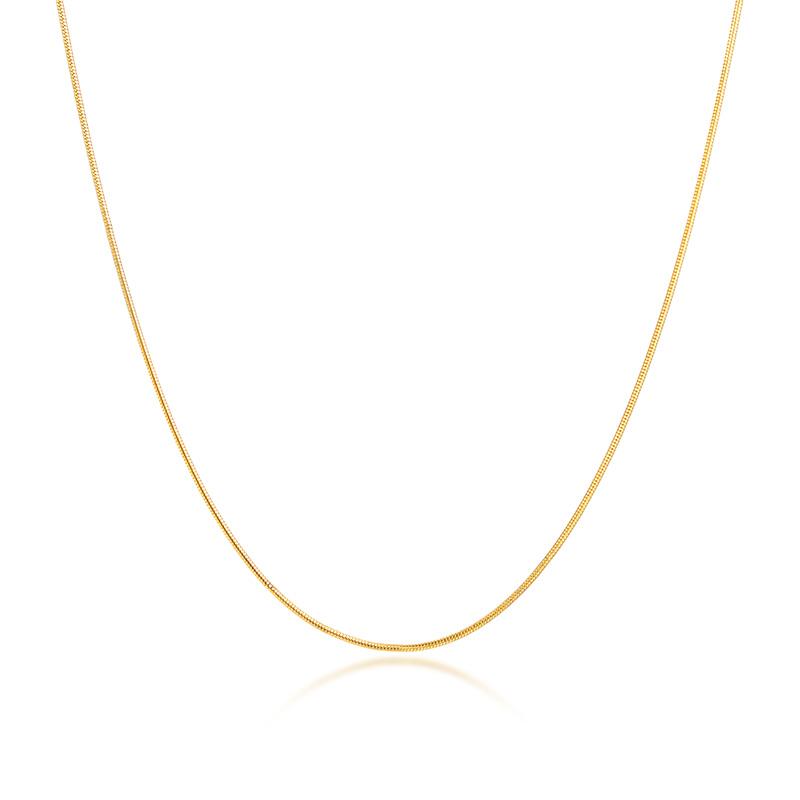 Gold Color Women Snake Chain Necklace 1mm Ultra Thin Round Choker Necklace Stainless Steel Valentines Gift 16" to 20"