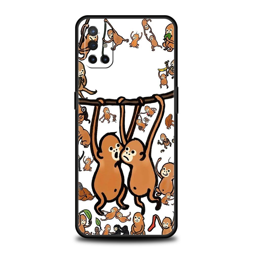 Phone Case For Oneplus 13R 13 12 10T 11 R10 Nord N100 N200 N10 9 9R CE 2 3 Z Pro Lite 5G Soft TPU Cover Monkey And Banana Capas